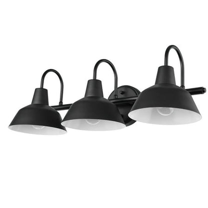Globe Electric Vintage 24 3-Light LED Matte Black White Interior Vanity Light