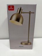Globe Electric 61000058 18" Desk Lamp, Matte Brass Finish, Metal Shade, Adjustable Pivot Joint, Rotary Switch, Modern Lighting for Bedroom or Office, Timeless, Lights for Home, E26 Base