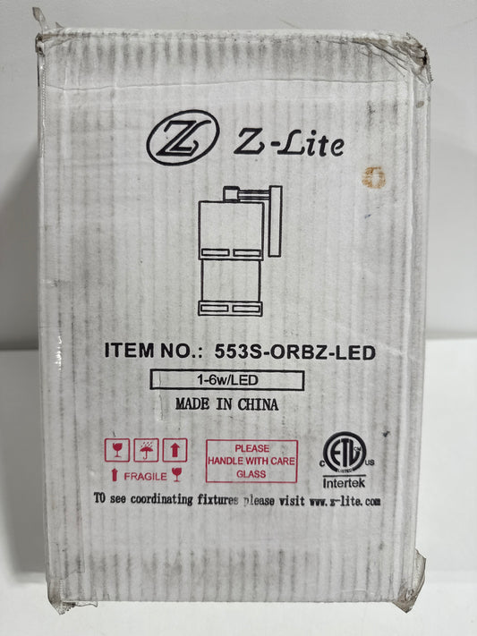 Z-Lite 553S-LED Luminata 8" Tall LED Cylinder Wall Sconce with Clear Glass - 2700K Oil Rubbed Bronze