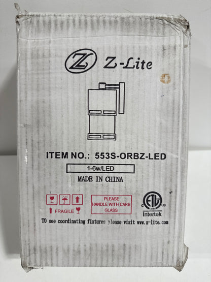 Z-Lite 553S-LED Luminata 8" Tall LED Cylinder Wall Sconce with Clear Glass - 2700K Oil Rubbed Bronze