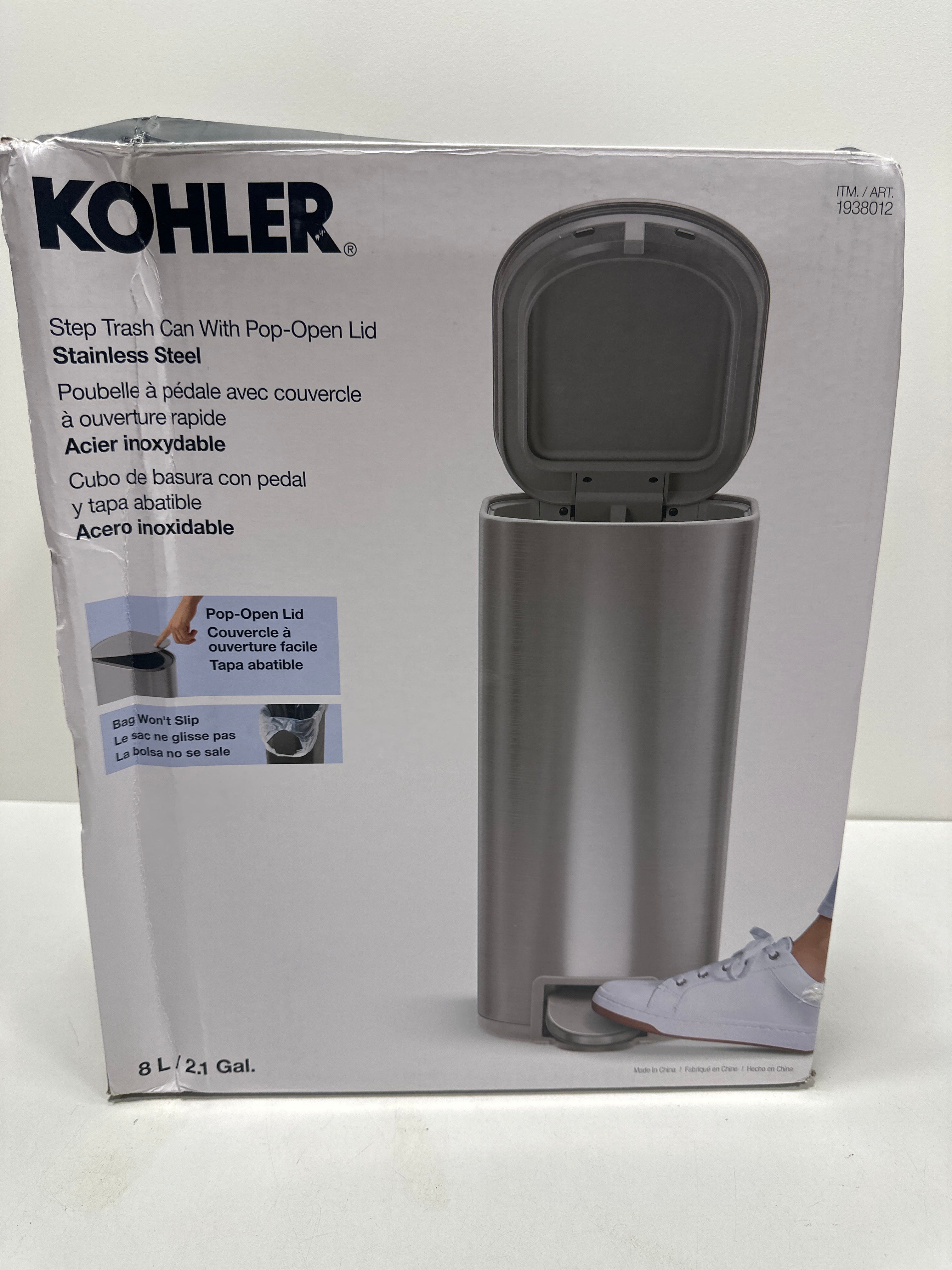 Dent Kohler 8L Step Trash Can