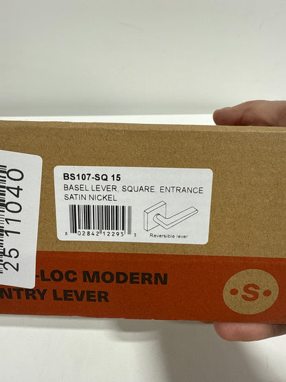 Sure-loc Basel-Square Lever - N/a Silver Silver Finish