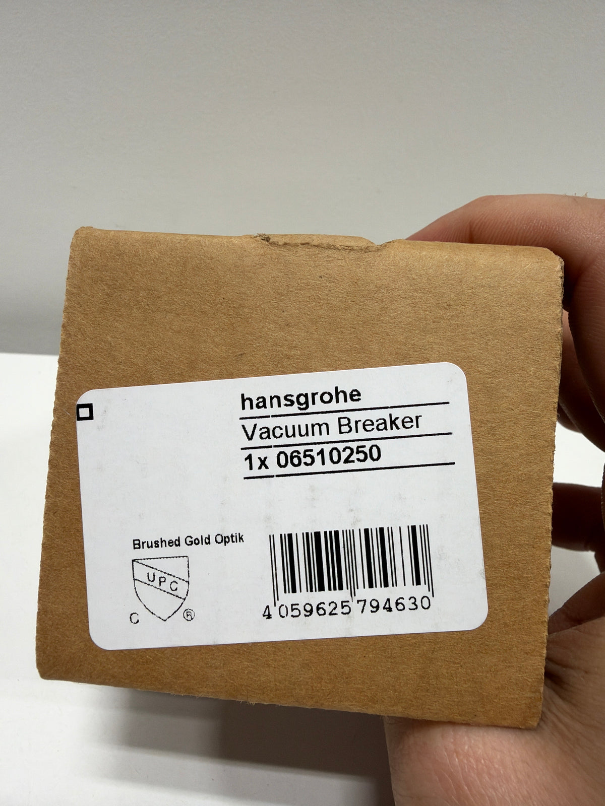 Hansgrohe 06510 ShowerPower Vacuum Breaker External for Handshower Hoses Brushed Gold Optic Valves Vacuum Breakers