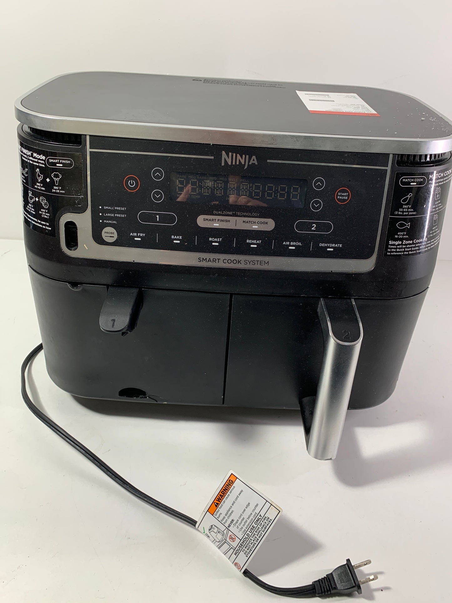 Used See Desc Ninja DZ550 Foodi 10 Quart 6-in-1 DualZone Smart XL Air Fryer