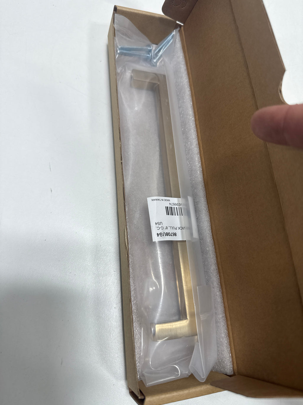 Emtek 86708US4 8 in. Center to Center Warwick Cabinet Pull Satin Brass - *Tools Hardware & Misc