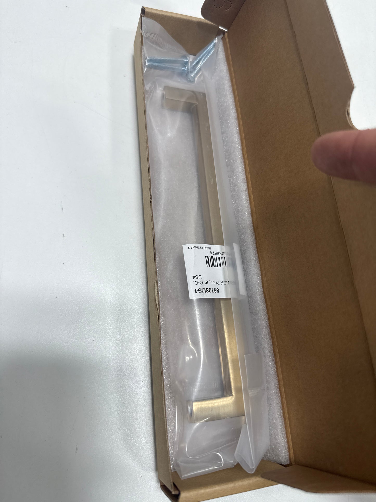 Emtek 86708US4 8 in. Center to Center Warwick Cabinet Pull Satin Brass - *Tools Hardware & Misc