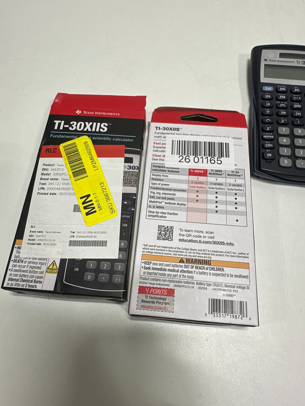2 Used Texas Instruments TI30XIIS Scientific Calculator - Black