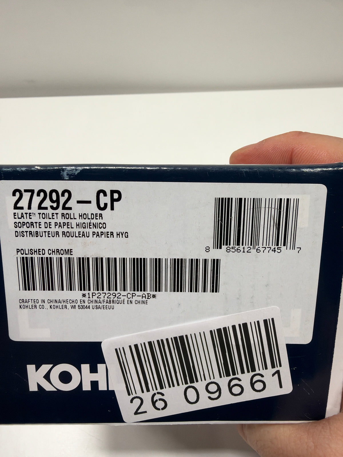 KOHLER K-27292-CP Elate Toilet Paper Holder, Minimalist Design, Premium Durable Metal, Corrosion Resistant, Polished Chrome