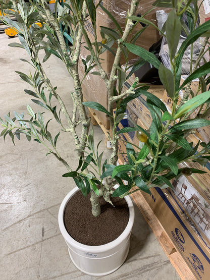 Artificial 6.5’ Olive Tree with French Planter