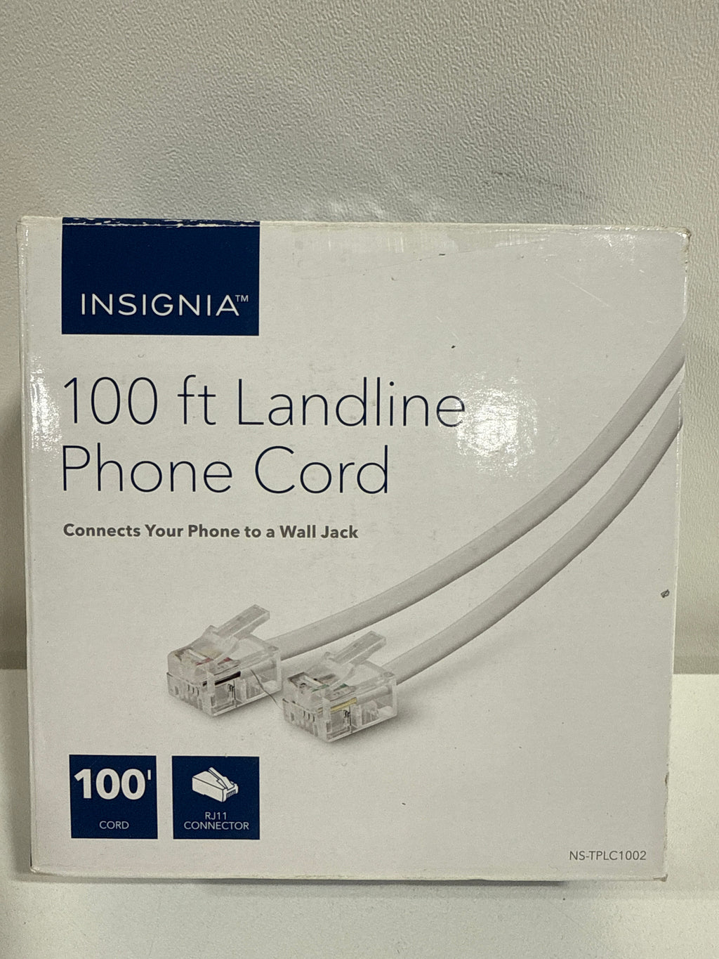Insignia - 100’ Landline Phone Cord - White - *Computers & Office
