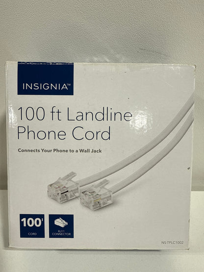 Insignia - 100' Landline Phone Cord - White