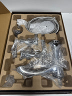 Signature Hardware Beasley Two Handle Roman Tub Filler Faucet with Hand Shower in Chrome (Trim Only)