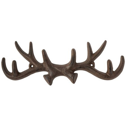 Comfify Vintage Cast Iron Deer Antlers Wall Hooks by Antique Finish Metal Clothes Hanger Rack W/Hooks | Includes Screws and Anchors