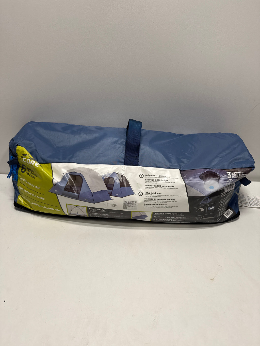 CORE 6-person Lighted Dome Tent with Half Rainfly