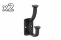 2 x Alder 4-1/2 in. L Oil Rubbed Bronze Double Prong Wall Hook