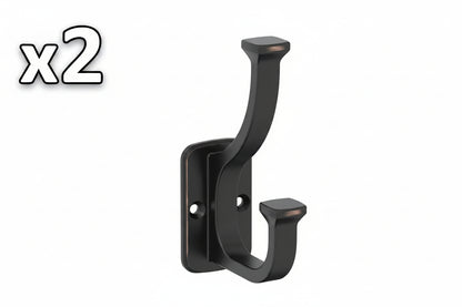 2 x Alder 4-1/2 in. L Oil Rubbed Bronze Double Prong Wall Hook