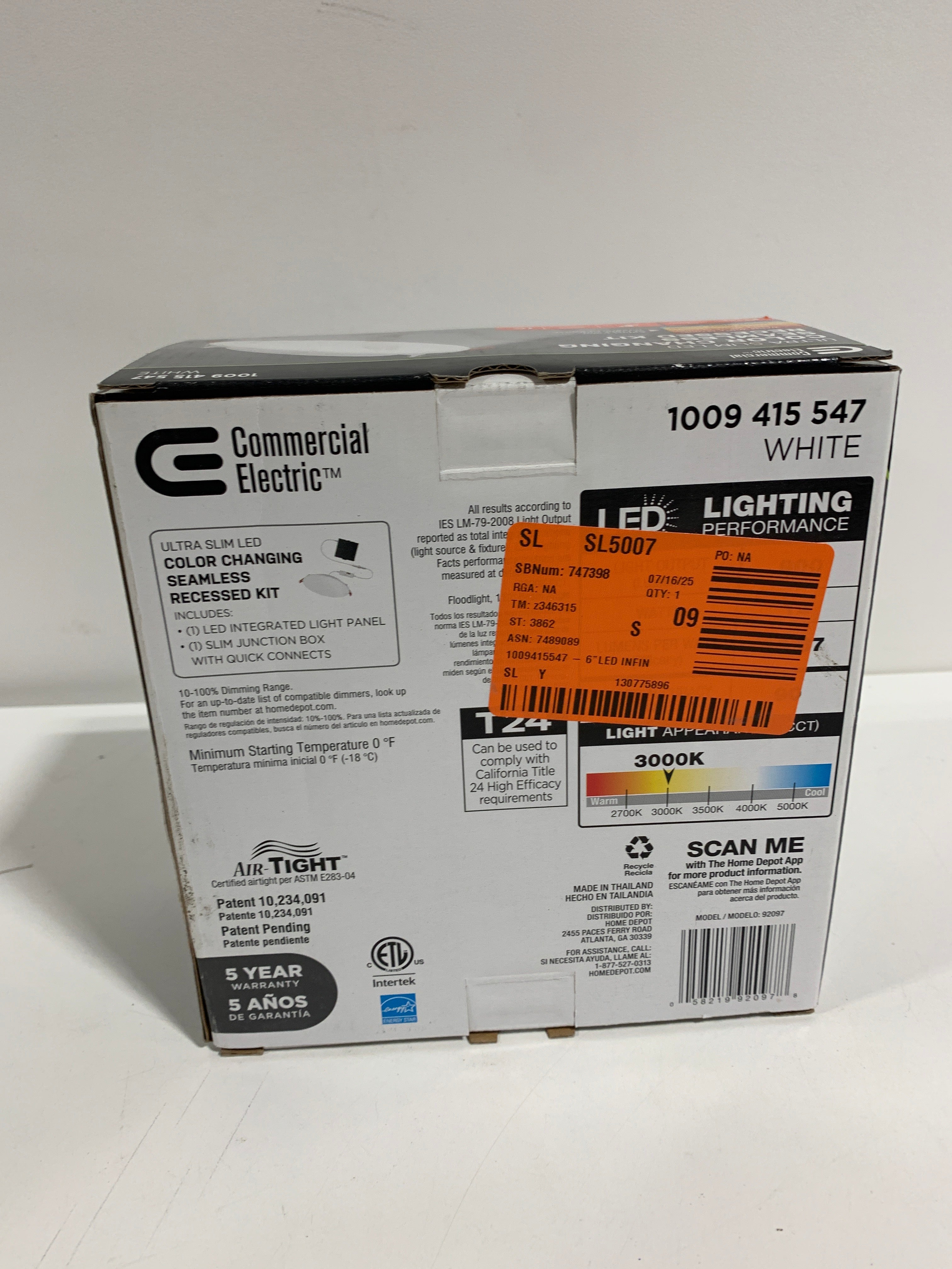 Infiniedge Integrated LED 6 in Round Adj Color Temp Canless Recessed Light for Kitchen Bath Living Rooms White