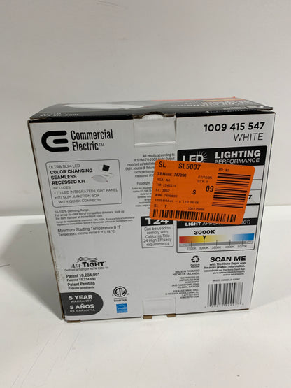 Infiniedge Integrated LED 6 in Round Adj Color Temp Canless Recessed Light for Kitchen Bath Living Rooms, White