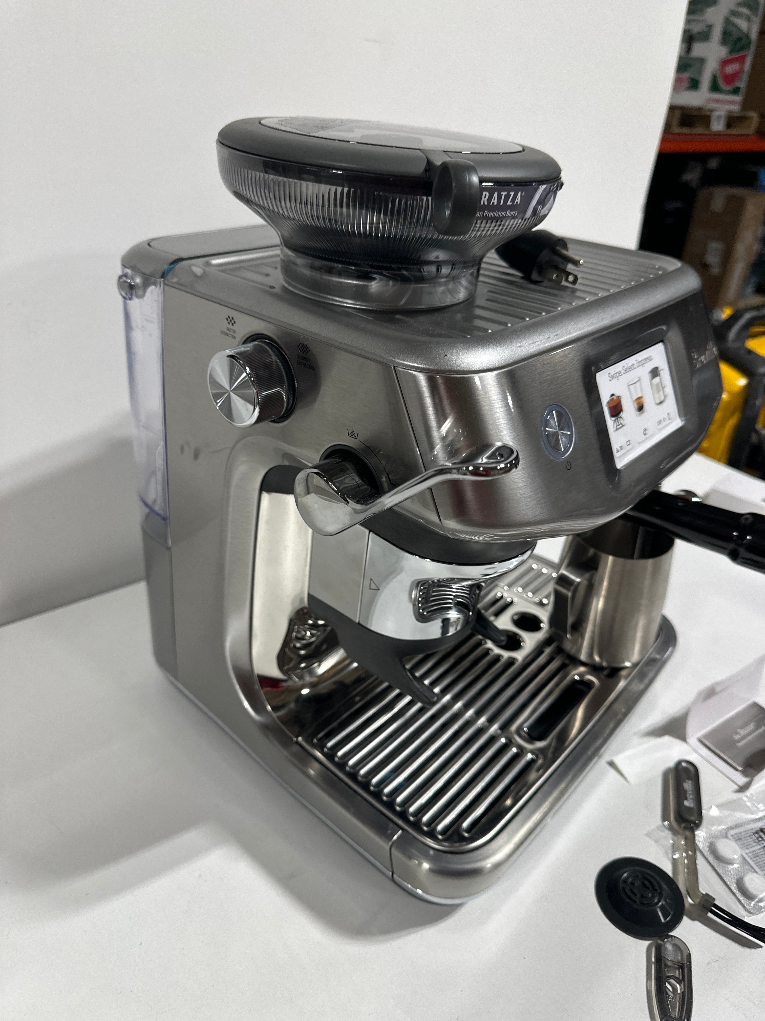 Scratch & Dent Breville the Barista Touch Impress Espresso Machine with Grinder & Milk Frother Espresso Maker