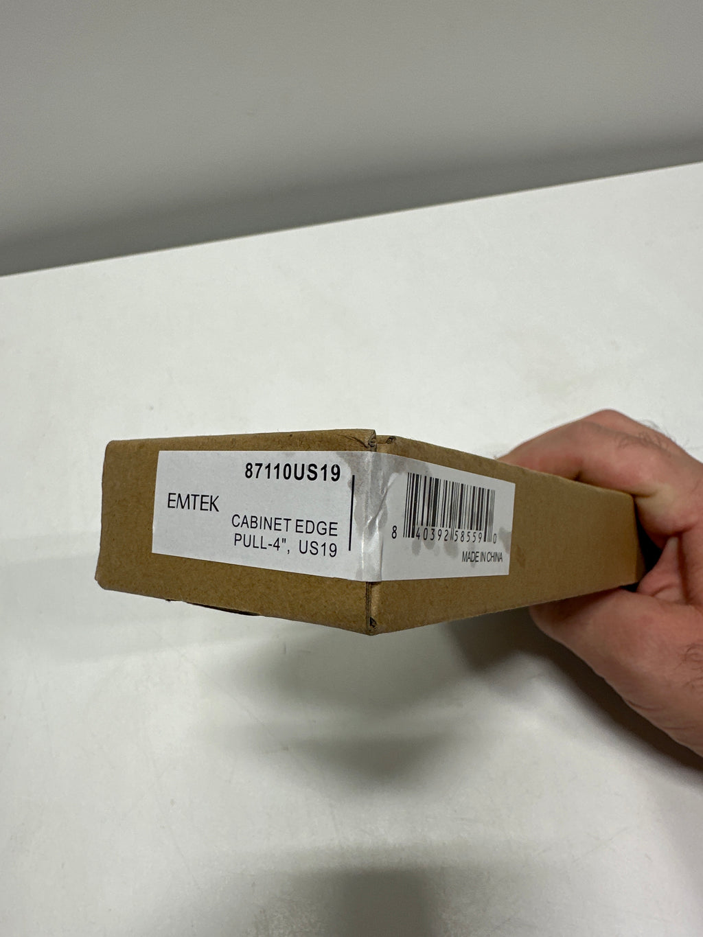 Emtek 87110 Modern Edge 4 Center to Center Finger Cabinet Pull from the Contemporary