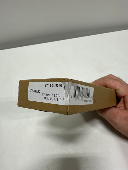 Emtek 87110 Modern Edge 4 Center to Center Finger Cabinet Pull from the Contemporary