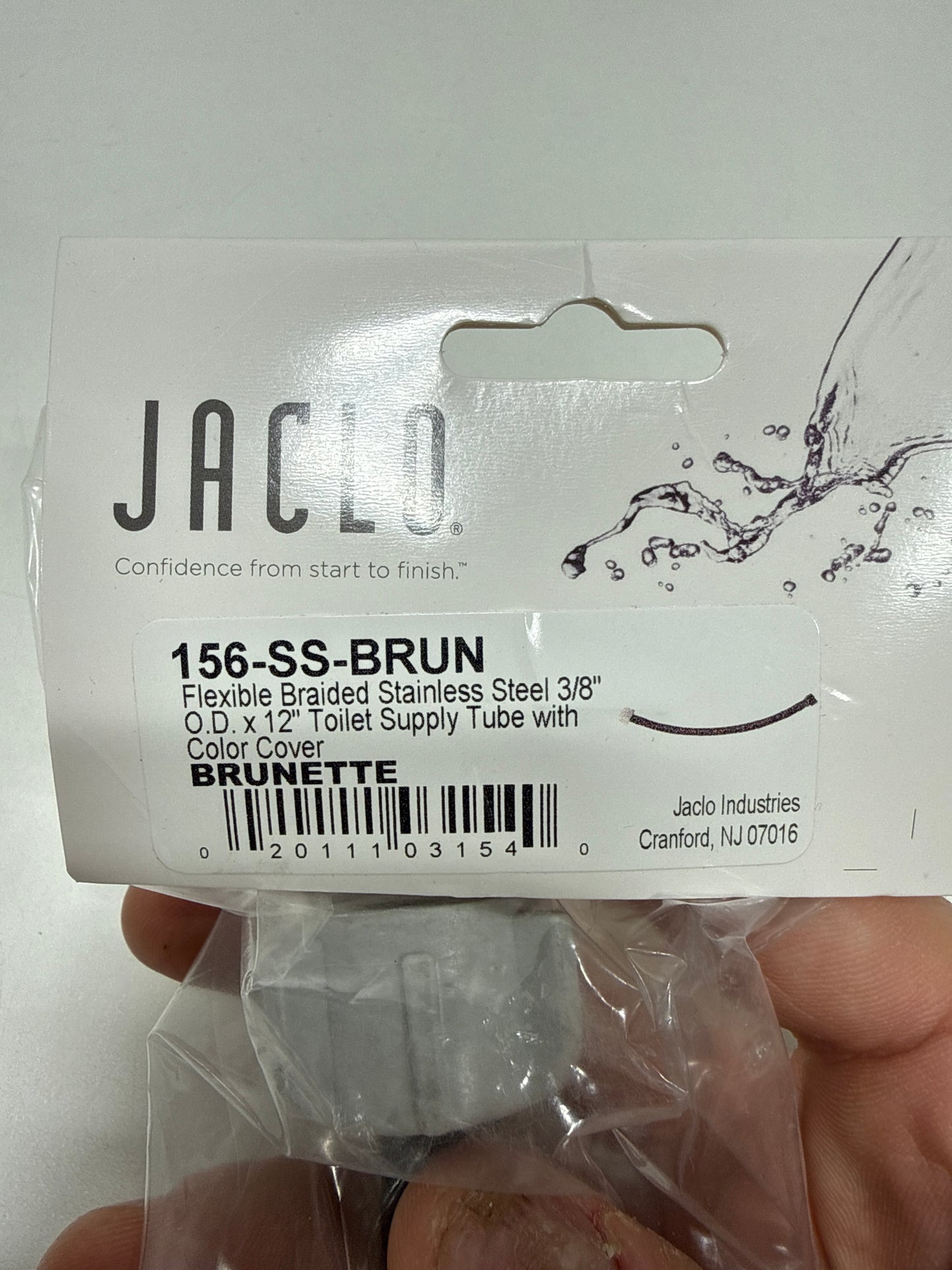 Jaclo 156-ss-brun SS Toilet Supply Tube, 3/8" x 12", Brunette