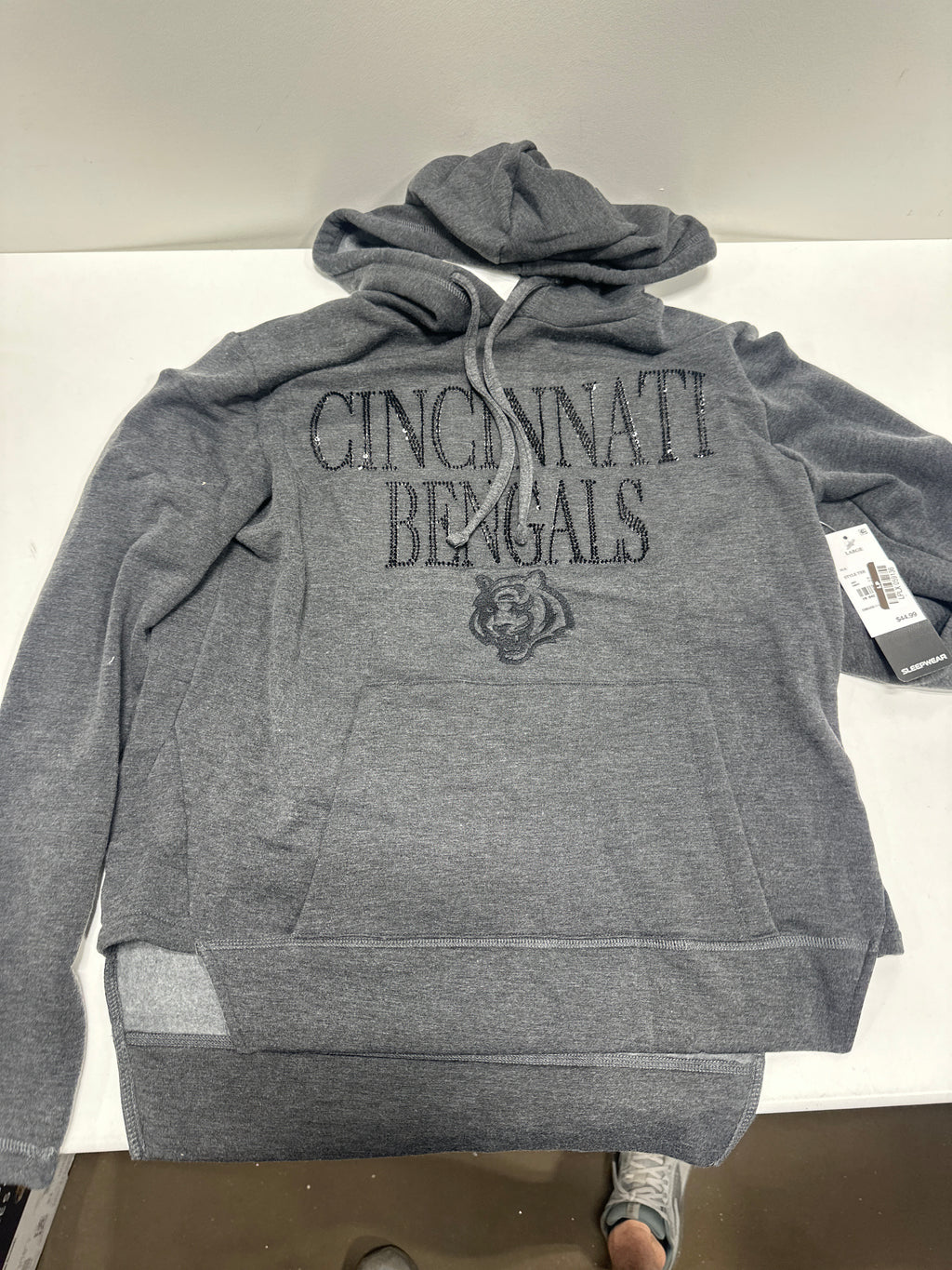 NFL Cincinnati Bengals Women's Sequin Hooded Sweatshirt