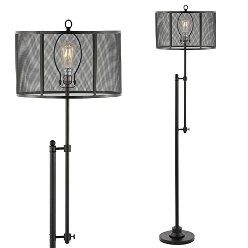 Noah 64.5" Modern Industrial Iron Height-Adjustable LED Floor Lamp