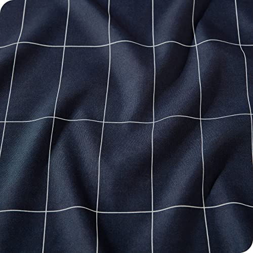 Bare Home California King Sheet Set - Luxury 1800 Ultra- Soft Double Brushed Microfiber - Deep Pockets - Easy Fit - 4 Piece Bedding Sheet Set (California King, Grid - Midnight/White)