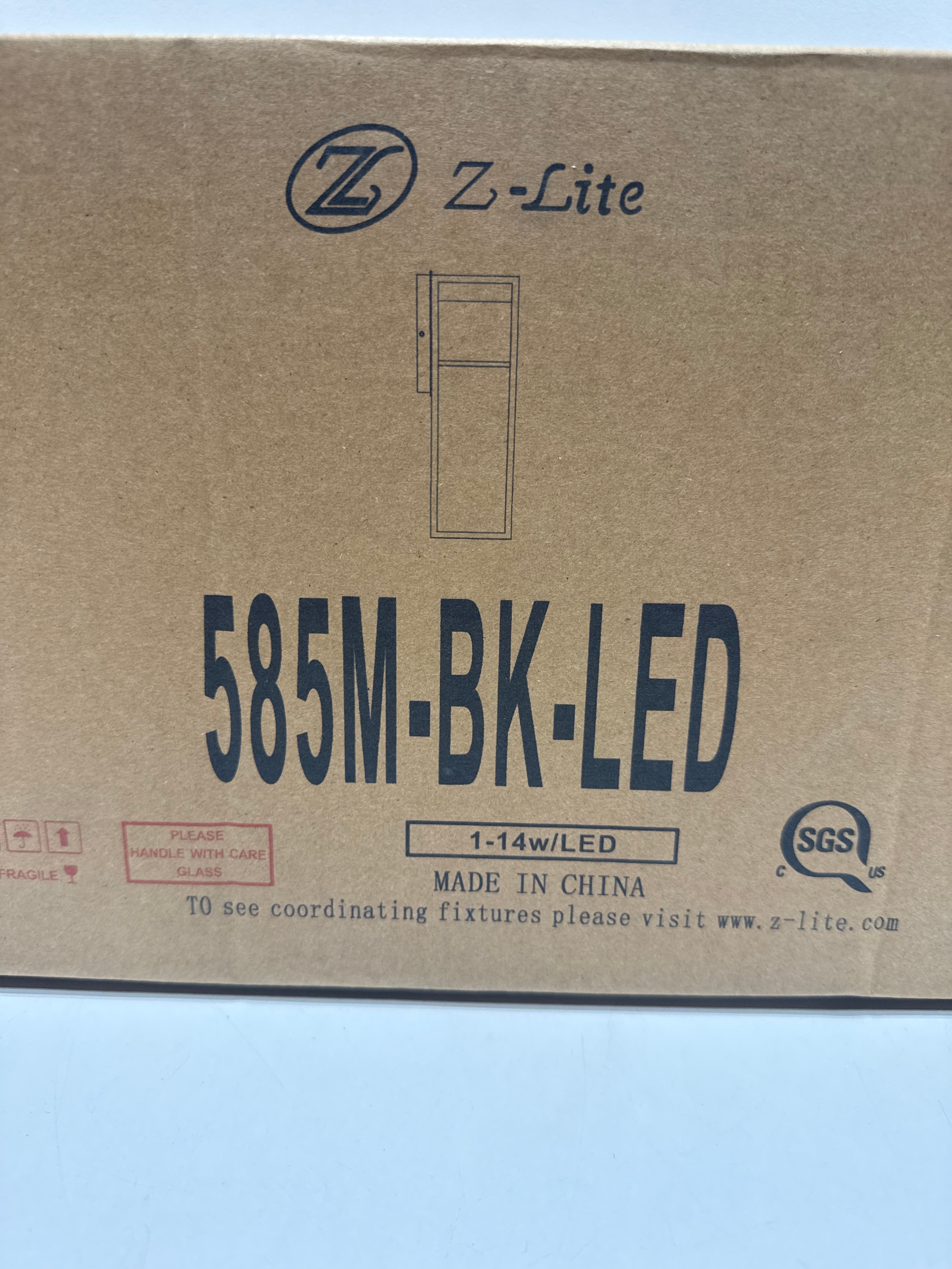 Z-Lite 1 Light Outdoor Wall Sconce 585M-BK-LED, Black