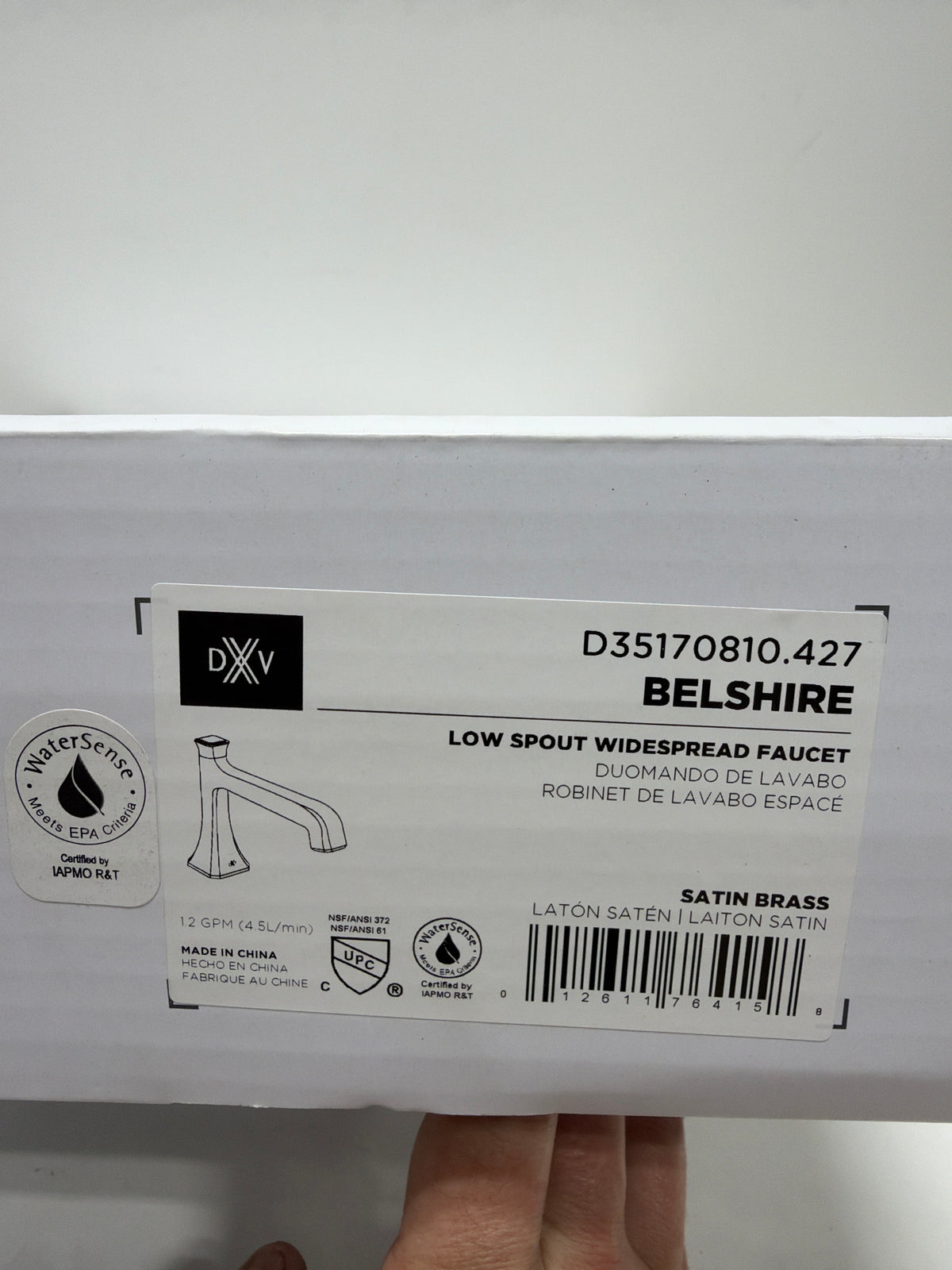 DXV D35170810 Belshire Low Spout Widespread - Less Handles Satin Brass Faucet