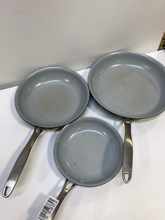 Used Tramontina 3-pack Hard Anodized Aluminum Ceramic Nonstick Fry Pan Set