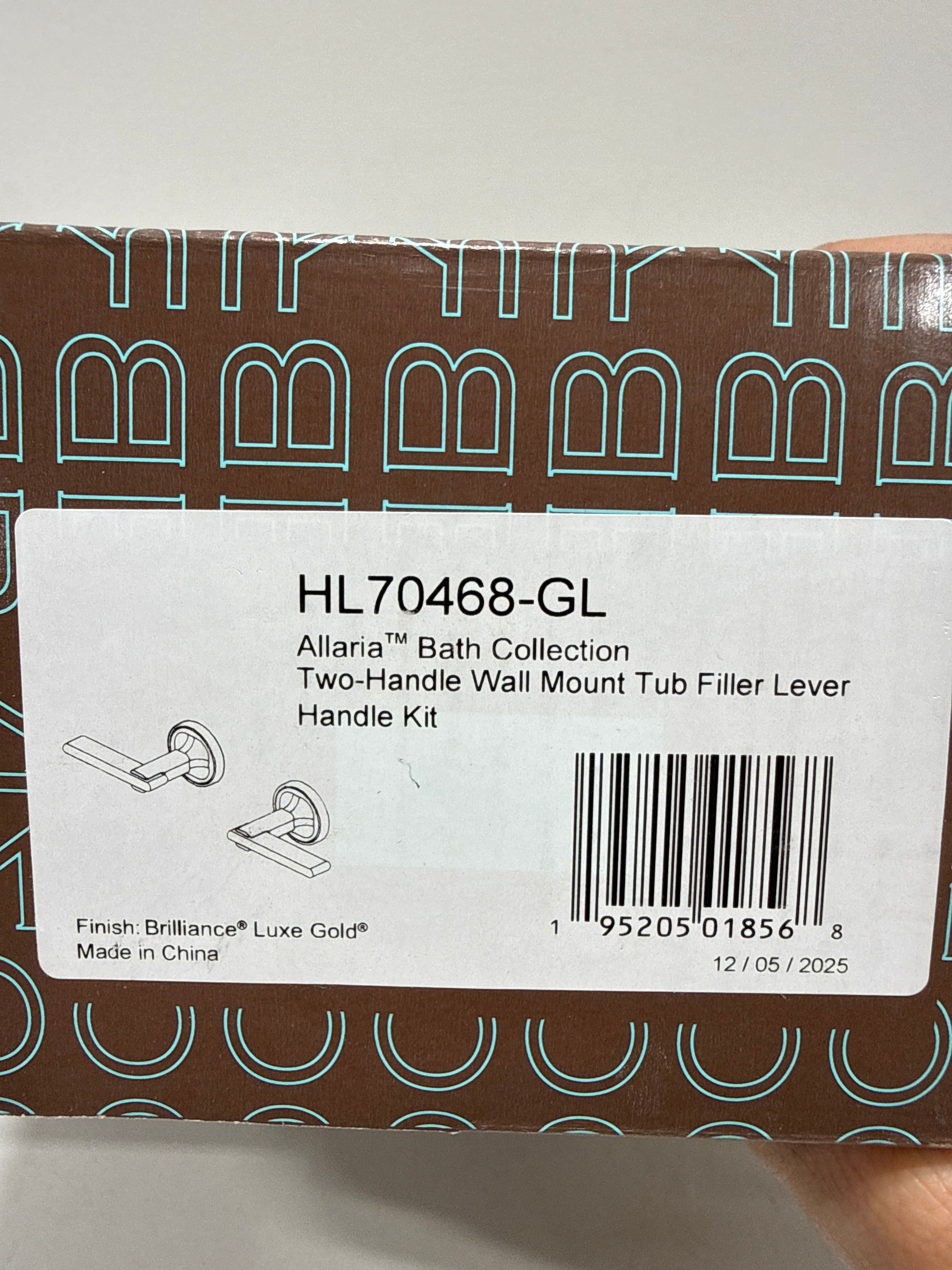 Brizo HL70468 Allaria Lever Handle Kit Only for Double Handle Wall Mount Tub Faucet - Less Spout and Rough in Luxe Gold