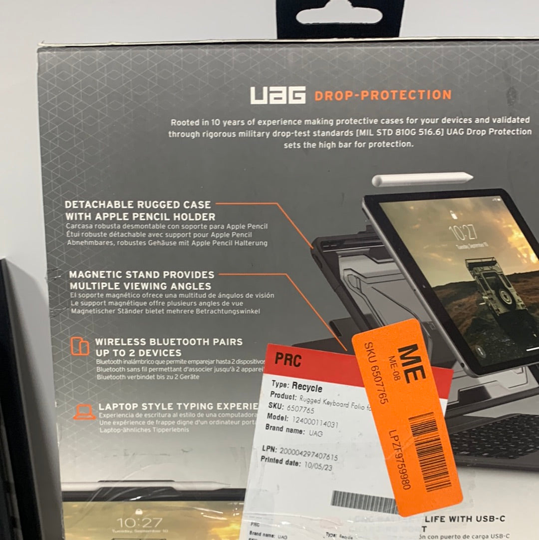 UAG - Rugged Keyboard Folio for Apple 10.2-Inch iPad (9th/8th/7th Generations) with Trackpad and Bumper Case - Black