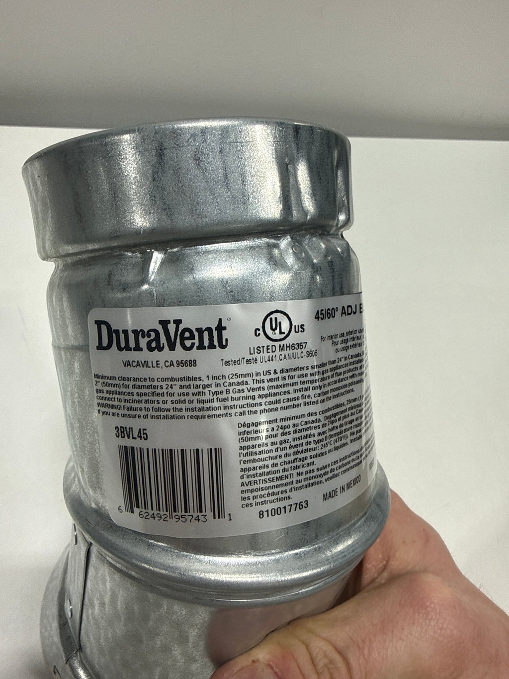 DuraVent 45/60 Adjustable Elbow - 3BVL45 - *Tools Hardware & Misc