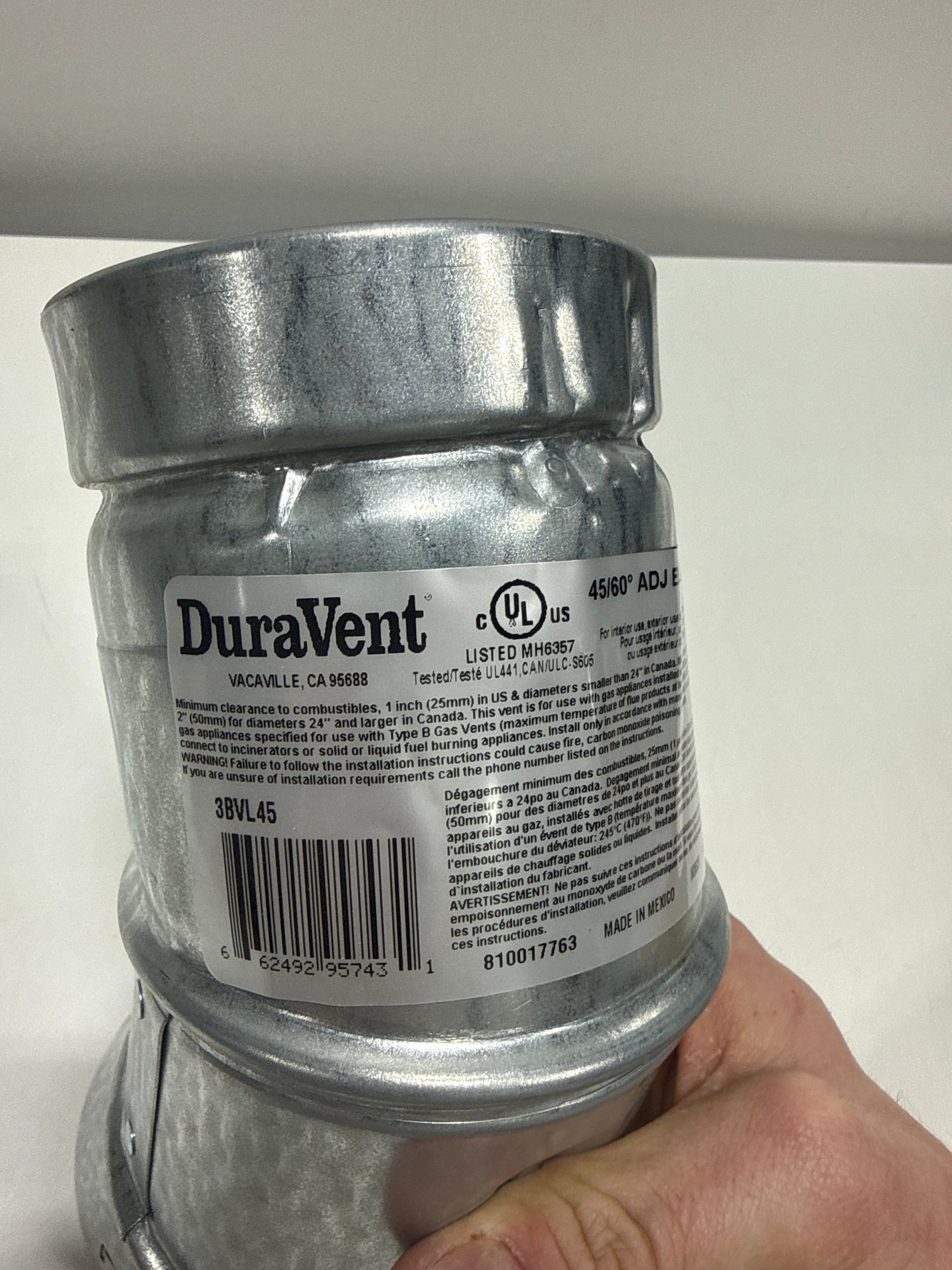 DuraVent 45/60 Adjustable Elbow - 3BVL45 - *Tools Hardware & Misc