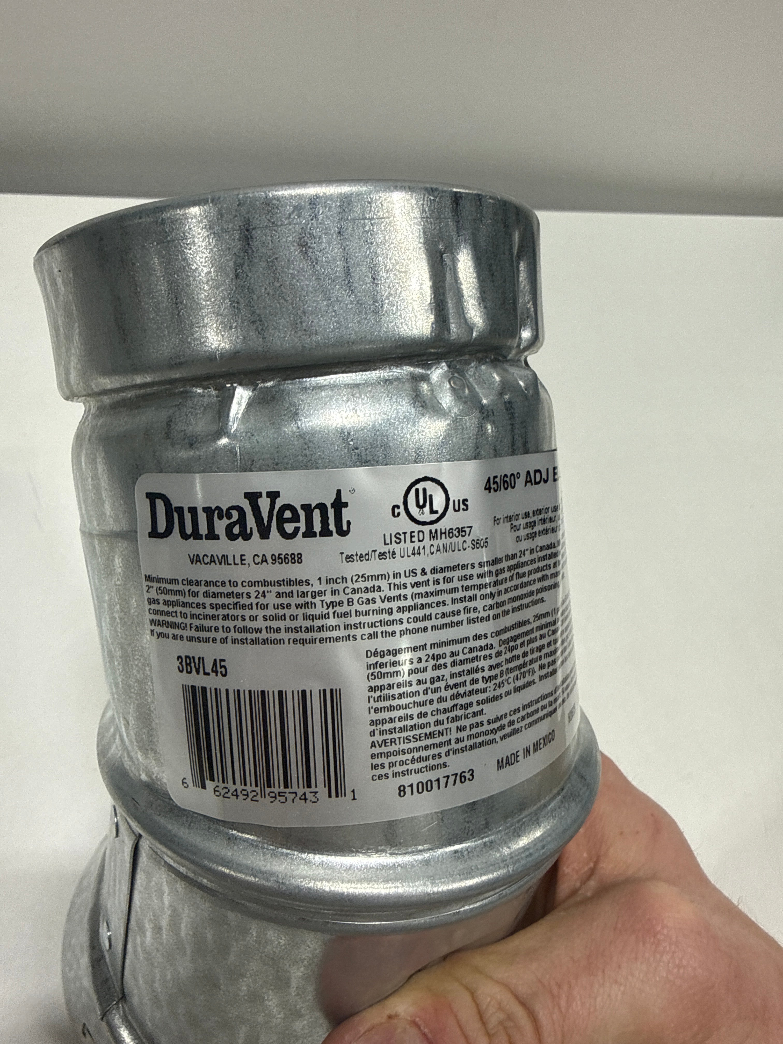 DuraVent 45/60 Adjustable Elbow - 3BVL45 - *Tools Hardware & Misc