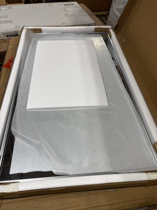 Elegant Decor Monet 40" x 24" Rectangle Metal Frame Mirror in Silver