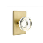 Emtek Full Dummy Set, Modern Rectangle Rosette, Modern Disc Crystal Knob (Satin Brass)