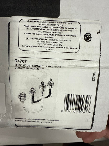 Delta Faucet Roman Tub Rough-In Valve for Delta 2-Handle Roman Tub Bath Faucets with Hand Showers R4707