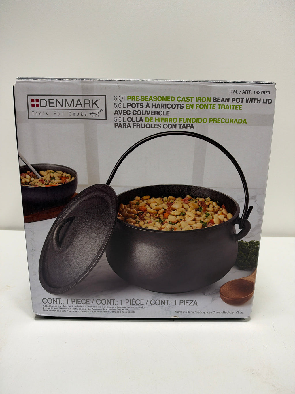 Denmark Tools for Cooks 6-quart Pre-Seasoned Cast Iron Bean Pot