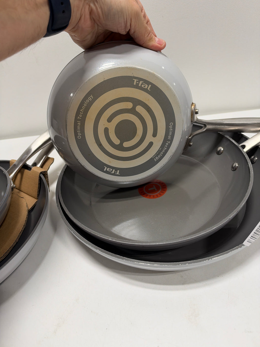 Used T-fal Ceramic Non-Stick Frypan Set, 5-piece