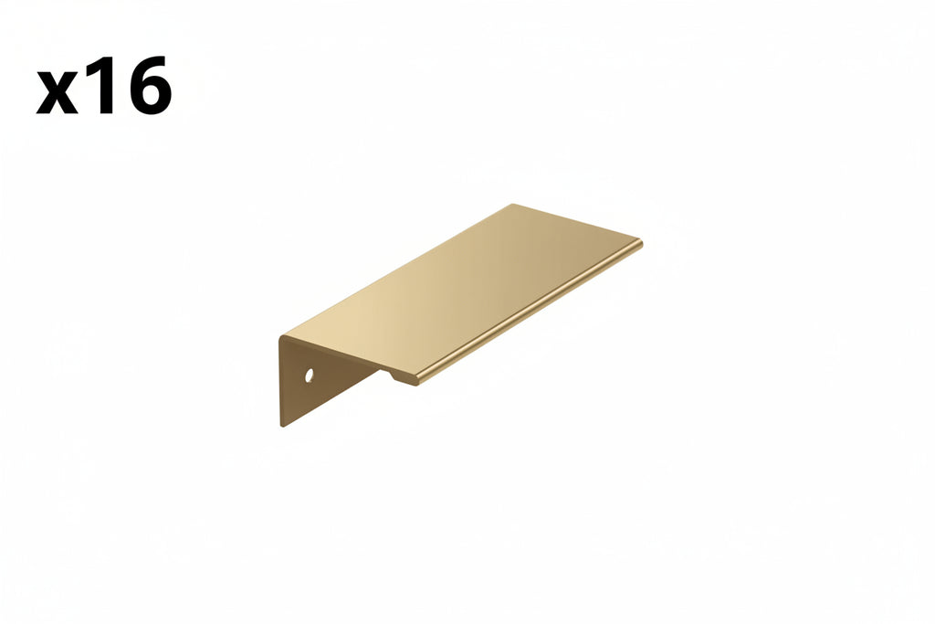 16 x Edge Pulls 3 in. (76mm) Modern Champagne Bronze Cabinet Edge Pull - *Tools Hardware & Misc