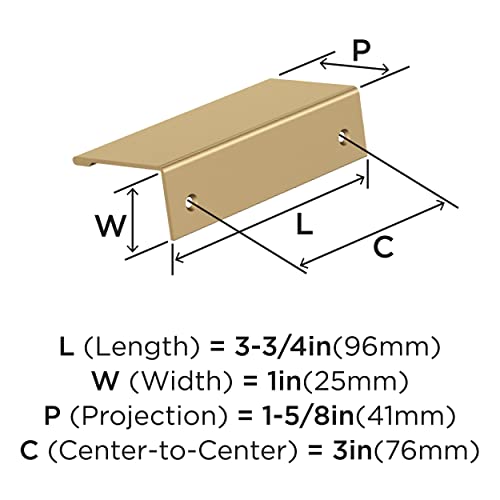 16 x Edge Pulls 3 in. (76mm) Modern Champagne Bronze Cabinet Edge Pull
