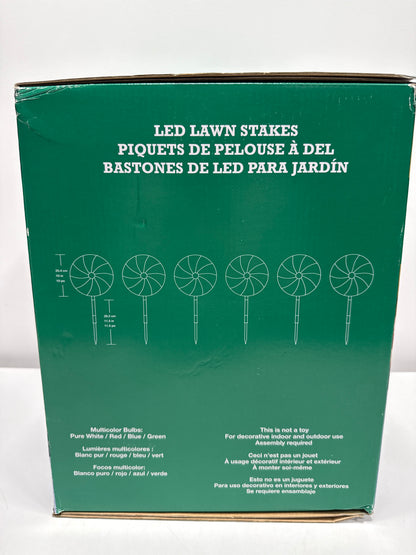 Kirkland Peppermint LED Lawn Stakes Set of 6 - *Christmas & Seasonal