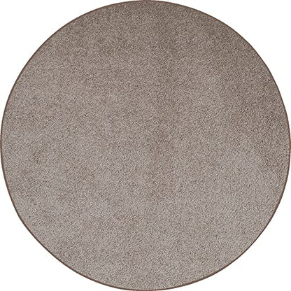 Modern Plush Solid Color Rug Ambient Pet Friendly Solid Color Area Rugs Beige - 5' Round