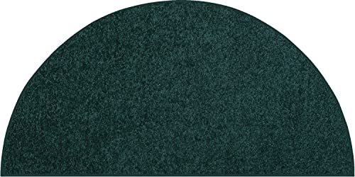 Ambiant Pet Friendly Solid Color Area Rugs Forest Green - 18" X 36" Half Round