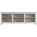 Walker Edison - Modern 70’’ Open 6 Cubby Storage TV Stand for TVs up to 80’’ - White Wash - *Furniture & Organization