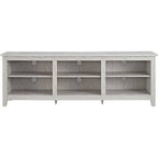 Walker Edison - Modern 70’’ Open 6 Cubby Storage TV Stand for TVs up to 80’’ - White Wash - *Furniture & Organization
