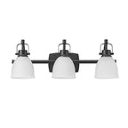 Globe Electric 52090 3-Light 25W LED Integrated Vanity Light with Selectable Color Temperature, Matte Black,